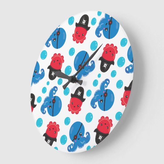 Pirate Octopus, Octopus Pattern, Zee Animals Grote Klok (Hoek)
