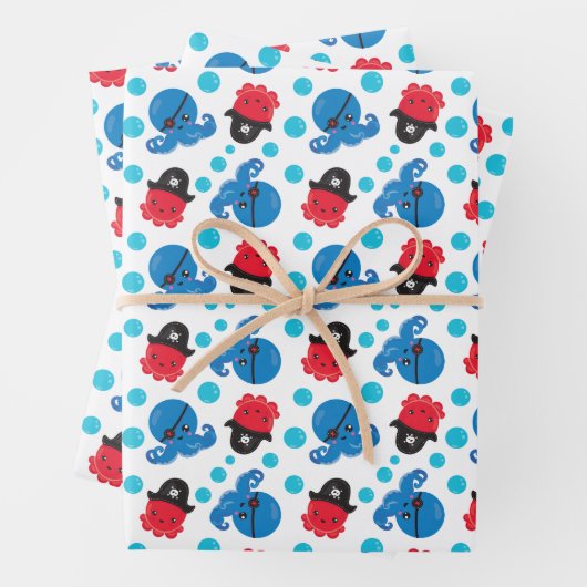 Pirate Octopus, Octopus Pattern, Zee Animals Inpakpapier Vel (In situ)