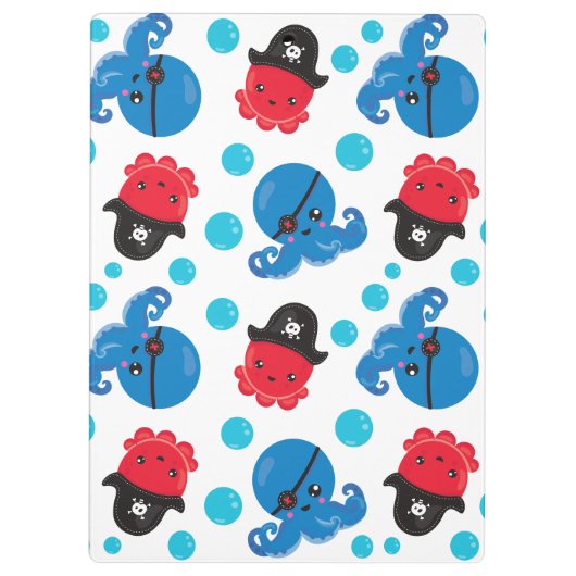Pirate Octopus, Octopus Pattern, Zee Animals Klembord (Achterkant)