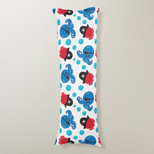 Pirate Octopus, Octopus Pattern, Zee Animals Lichaamskussen (Voorkant Verticaal)