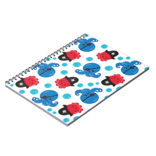 Pirate Octopus, Octopus Pattern, Zee Animals Notitieboek (Linkerzijde)