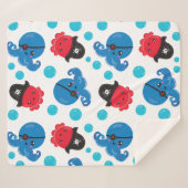 Pirate Octopus, Octopus Pattern, Zee Animals Sherpa Deken (Voorkant (horizontaal))