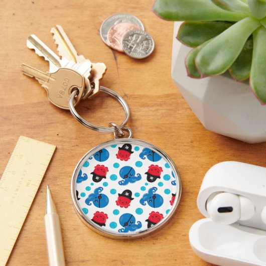 Pirate Octopus, Octopus Pattern, Zee Animals Sleutelhanger (Bureau)