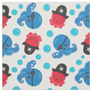 Pirate Octopus, Octopus Pattern, Zee Animals Stof