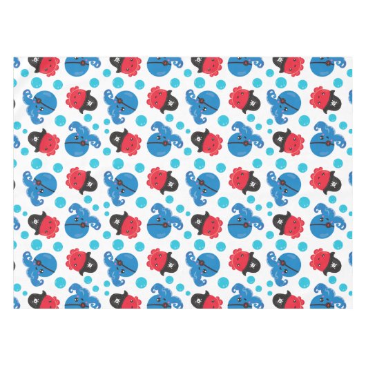 Pirate Octopus, Octopus Pattern, Zee Animals Tafelkleed (Voorkant (Horizontaal))