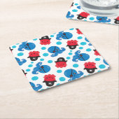 Pirate Octopus, Octopus Pattern, Zee Animals Vierkante Kartonnen Onderzetter (Schuin)