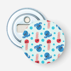 Pirate Octopus, Pirate Jellyfish, Zee Animals Button Flesopener