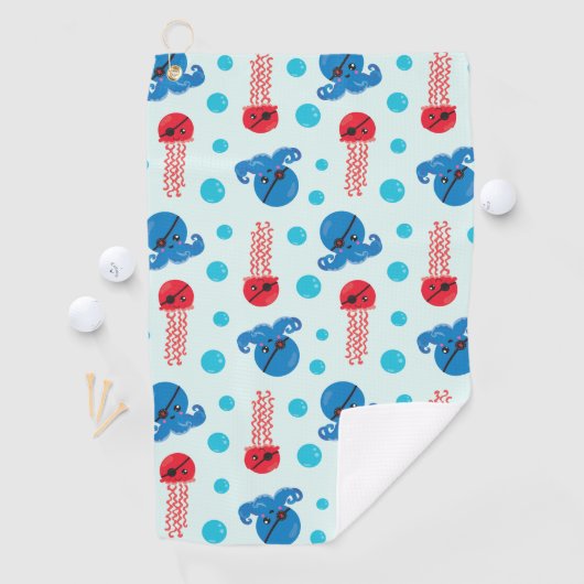Pirate Octopus, Pirate Jellyfish, Zee Animals Golfhanddoek (Insitu)