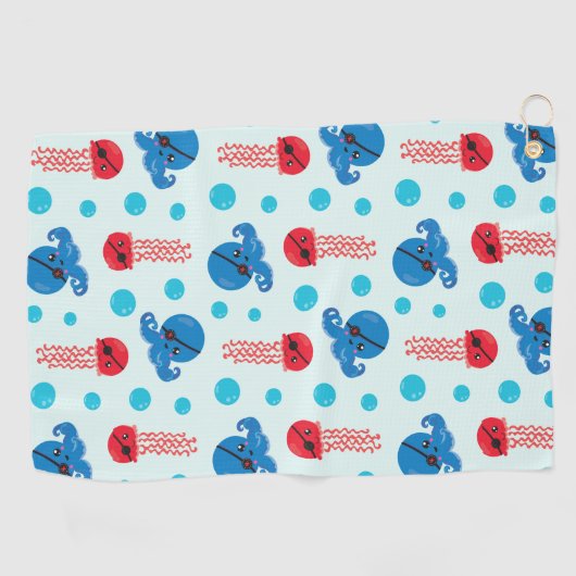 Pirate Octopus, Pirate Jellyfish, Zee Animals Golfhanddoek (Horizontaal)