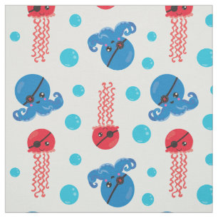 Pirate Octopus, Pirate Jellyfish, Zee Animals Stof