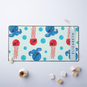 Pirate Octopus, Pirate Jellyfish, Zee, Jouw naam Bureaumat