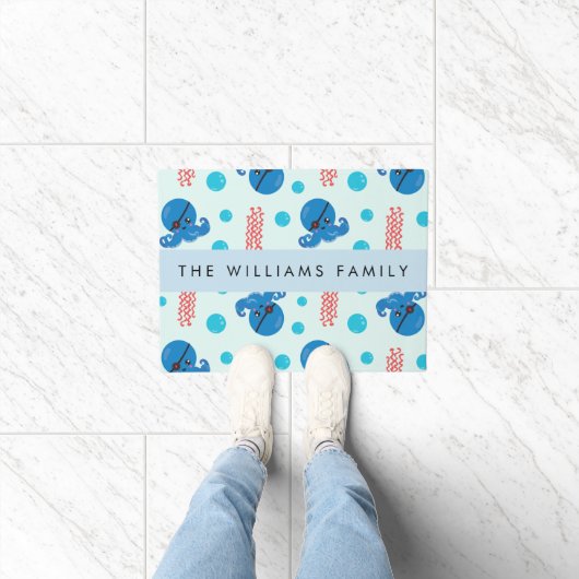 Pirate Octopus, Pirate Jellyfish, Zee, Jouw naam Deurmat (Binnen)