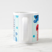 Pirate Octopus, Pirate Jellyfish, Zee, Jouw naam Extra Grote Beker (Achterkant)
