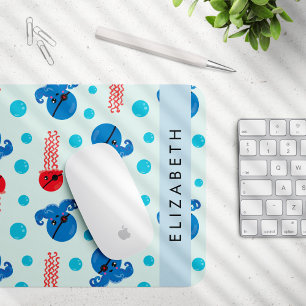 Pirate Octopus, Pirate Jellyfish, Zee, Jouw naam Muismat