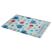 Pirate Octopus, Pirate Jellyfish, Zee, Jouw naam Snijplank (Hoek)