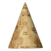 Pirate Old  Treasure Map Birthday Party Feesthoedjes (Voorkant)