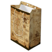 Pirate Old Treasure Map Birthday Party Medium Cadeauzakje (Voorkant Gekanteld)