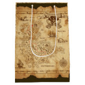 Pirate Old Treasure Map Birthday Party Medium Cadeauzakje (Achterkant)