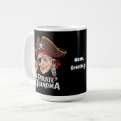 Pirate Oma Grappige Grootmoeder Halloween Kostuum Koffiemok (Voorkant links)
