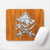 Pirate op Teak Wood Style Muismat (Met muis)