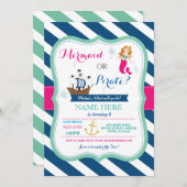 Pirate ou femme de ménage à tout âge Invitation de (Devant / Derrière)