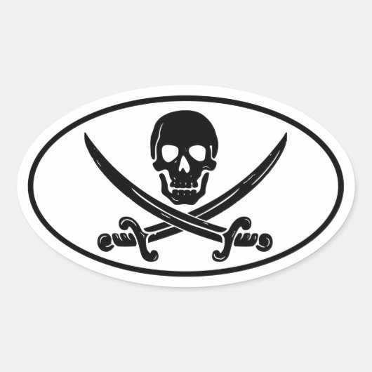 Pirate Ovale Sticker (Voorkant)