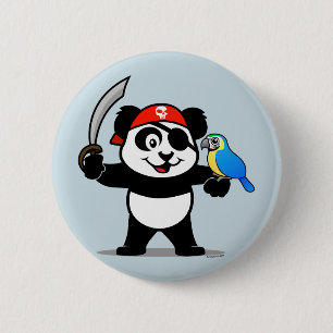 Pirate Panda Ronde Button 5,7 Cm