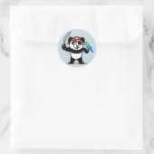 Pirate Panda Ronde Sticker (Tas)