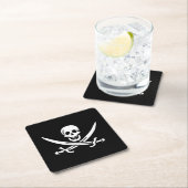 Pirate Paper Coasters Vierkante Kartonnen Onderzetter (Insitu)