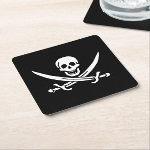 Pirate Paper Coasters Vierkante Kartonnen Onderzetter