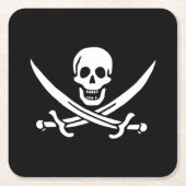 Pirate Paper Coasters Vierkante Kartonnen Onderzetter (Voorkant)