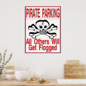 Pirate Parking only Poster (Keuken)