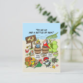 Pirate parrots briefkaart (Staand voorkant)