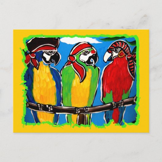 PIRATE PARROTS BRIEFKAART (Voorkant)