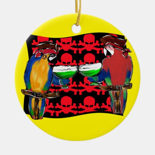 PIRATE PARROTS KERAMISCH ORNAMENT (Voorkant)