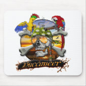 Pirate Parrots Skull en Cross Botten Muismat (Voorkant)