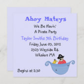 Pirate Party Anniversaire Invitation (Devant / Derrière)