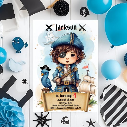 Pirate Party Anniversaire Invitation
