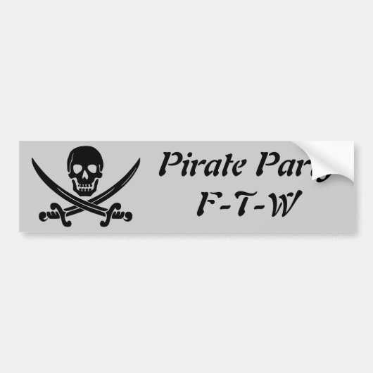 Pirate Party - FTW Bumpersticker (Voorkant)