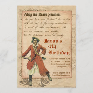 Pirate Party Invitation Kaart