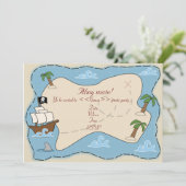 Pirate Party Invitation Kaart (Staand voorkant)