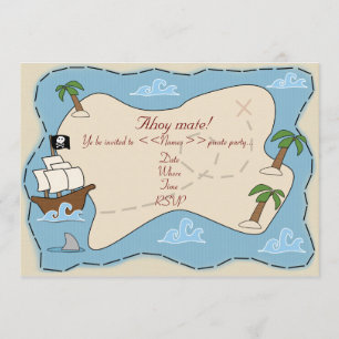 Pirate Party Invitation Kaart