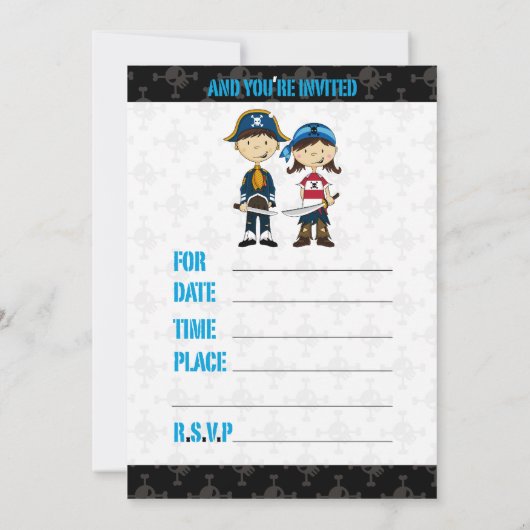 Pirate Party nodigt uit Kaart (Achterkant)