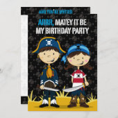 Pirate Party nodigt uit Kaart (Voorkant / Achterkant)