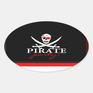 Pirate Party Ovale Sticker