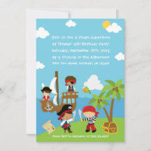 Pirate Party - Personalized Birthday Invitation