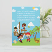 Pirate Party - Personalized Birthday Invitation Kaart (Staand voorkant)