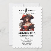 Pirate Party Red Girl Invitation (Devant)