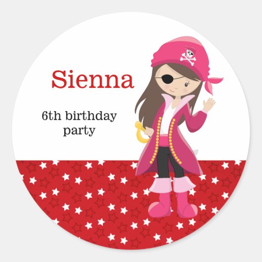 Pirate party ronde sticker (Voorkant)