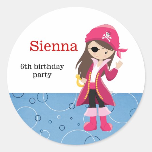 Pirate party ronde sticker (Voorkant)